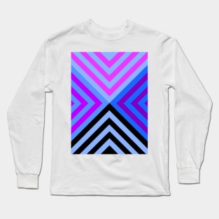 Black and Blue Violet Triangular Long Sleeve T-Shirt